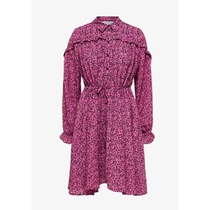 SELECTED FEMME Pink Floral Ruffles Boho Luxury Scandinavian 34 US 6 Eco Friendly